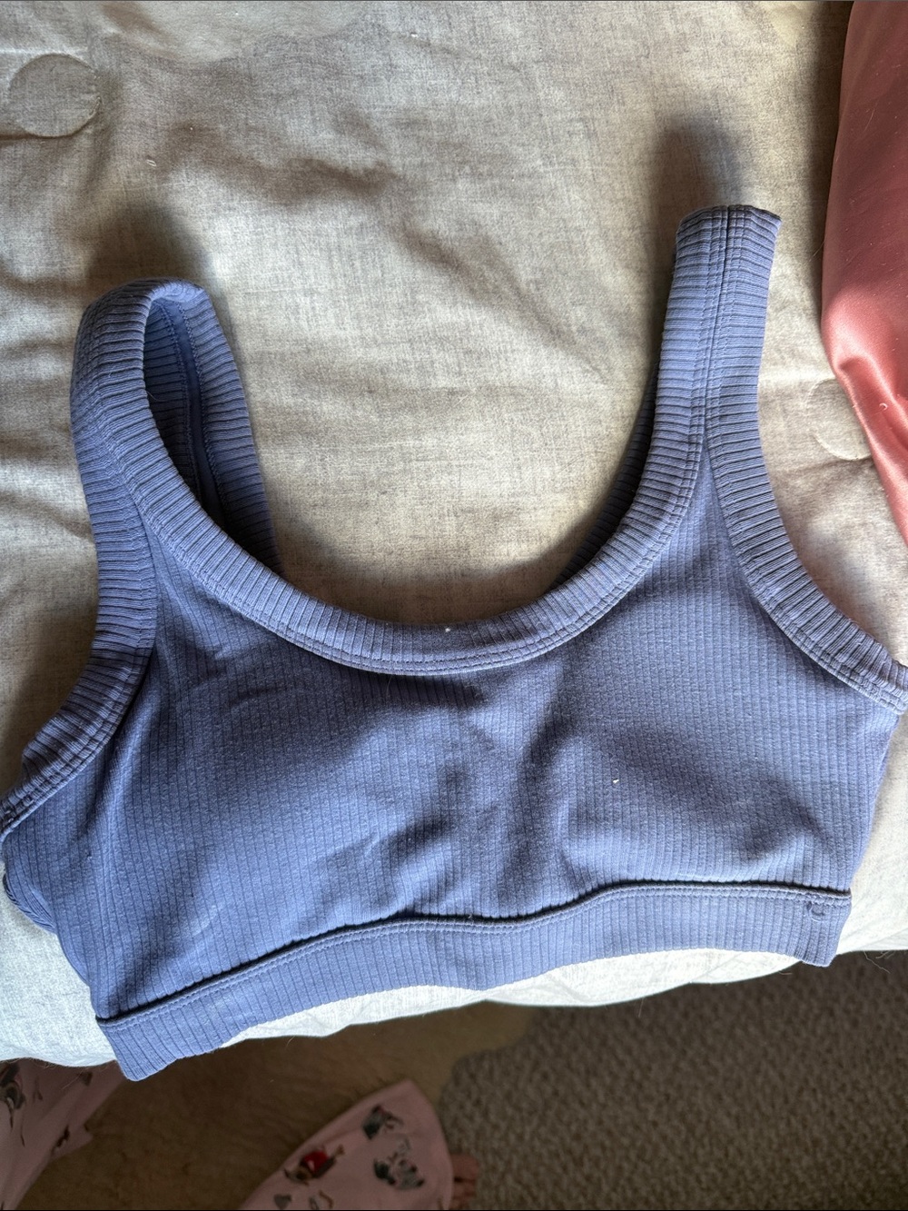Ribbed Scoop Sports bra- Blue